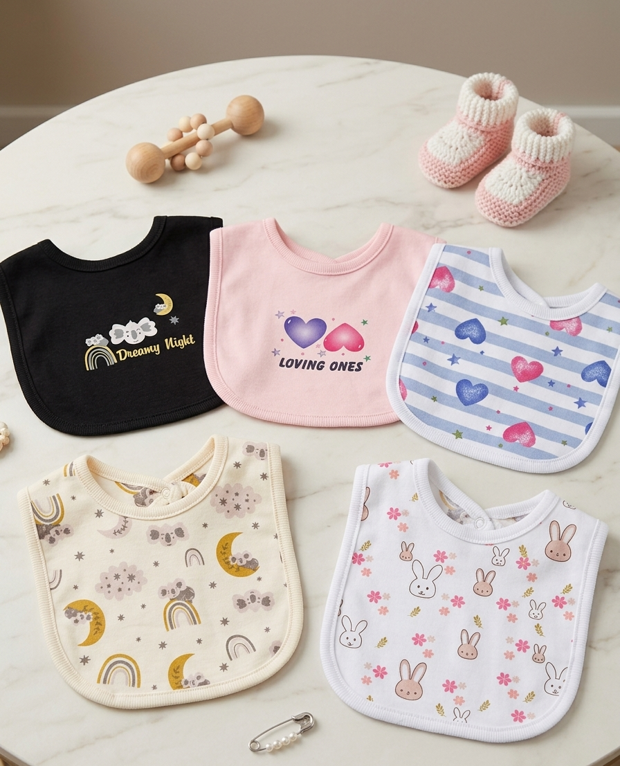 5 piece bib set